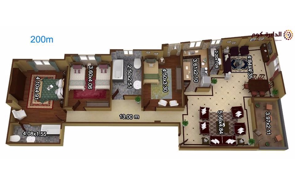 شقه للبيع بالشروق : 200 متر وبتسهيلات 42 متر