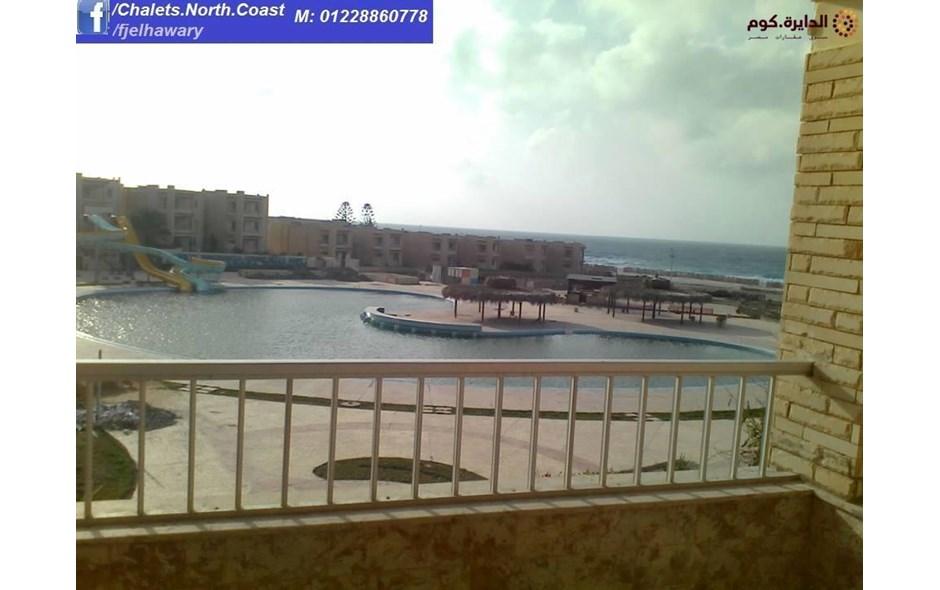 شاليه تحفه للبيع اول صف على البحر الساحل الشمالى قريه زمرده