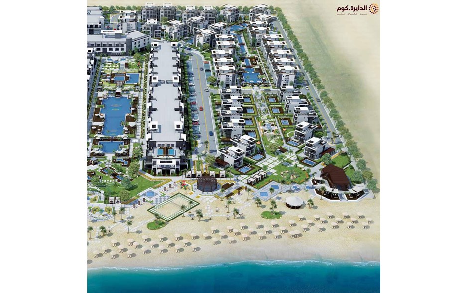 فيلا للبيع توين هاوس على البحر فى اروما السخنه بالتقسيط بدون فوائد