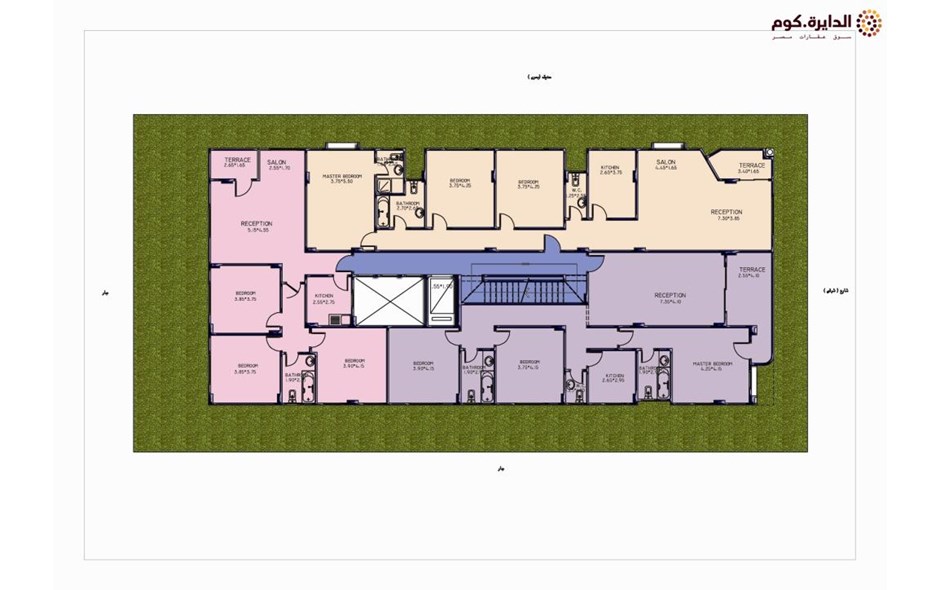 شقة دوبلكس 280م دورين الدور الثالث + الرووف 